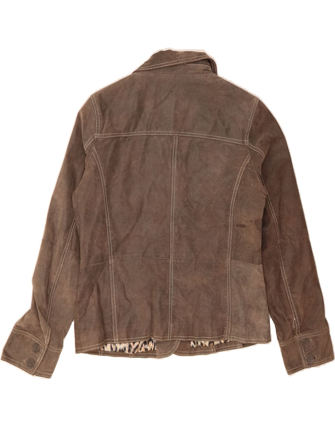 VINTAGE Womens Leather Jacket EU 40 Medium Brown Leather Vintage Vintage and Second-Hand Vintage from Messina Hembry 