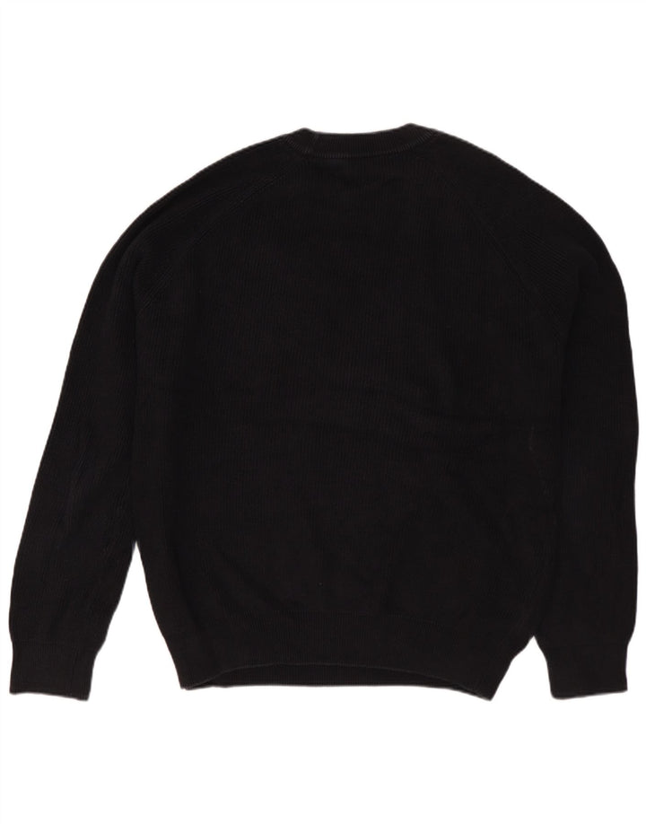 Zara Herren-Pullover mit Rundhalsausschnitt, mittlere schwarze Baumwolle