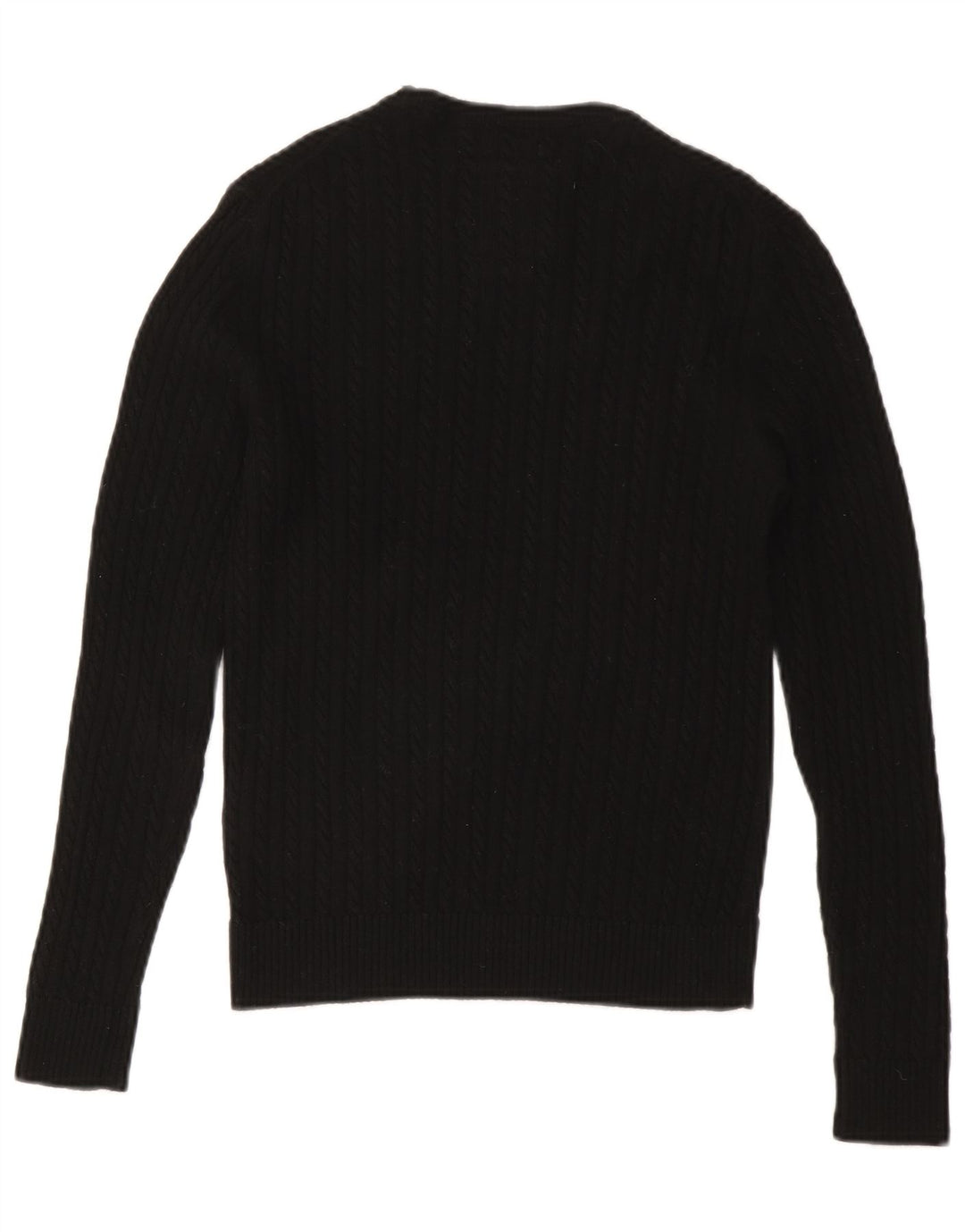 SUPERDRY Damen-Pullover mit Rundhalsausschnitt, UK 12, mittelschwarze Wolle