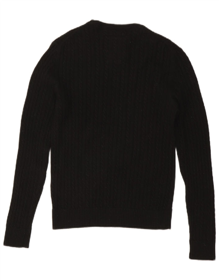 SUPERDRY Damen-Pullover mit Rundhalsausschnitt, UK 12, mittelschwarze Wolle