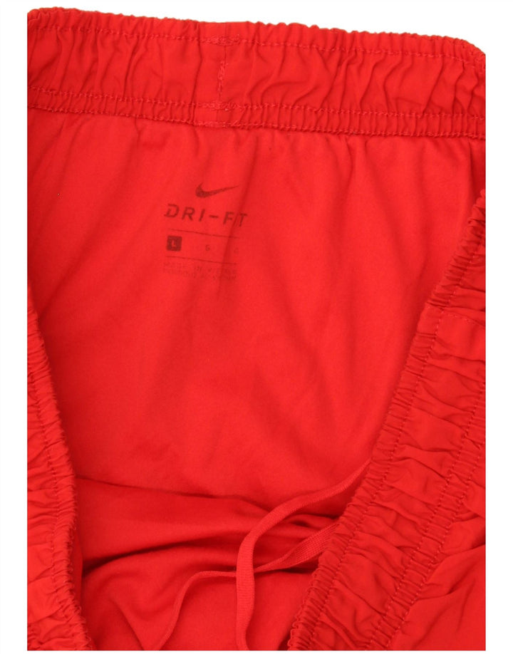 NIKE Womens Rowing Sport Shorts UK 14 Large  Red Polyester