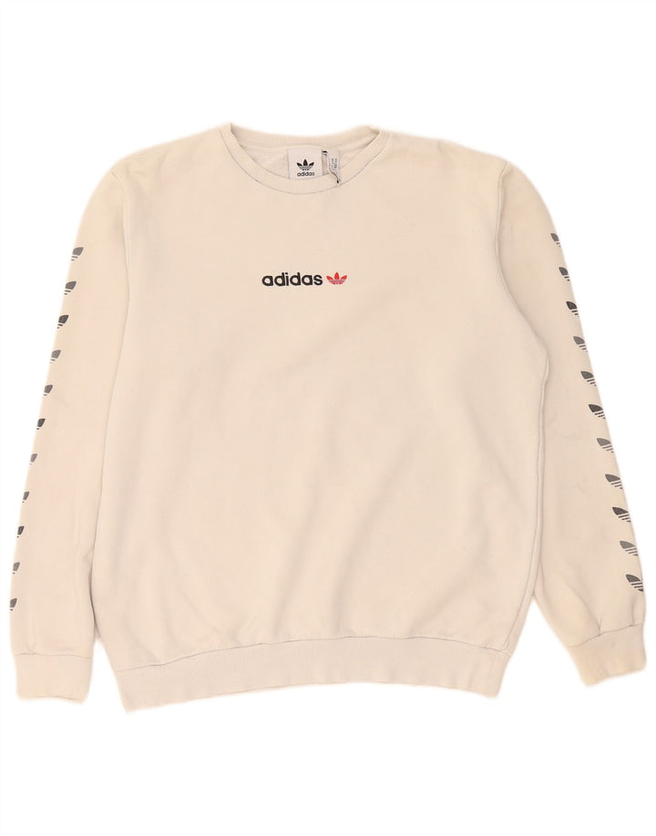 Adidas Herren Grafik-Sweatshirt-Pullover, mittelbeige Baumwolle
