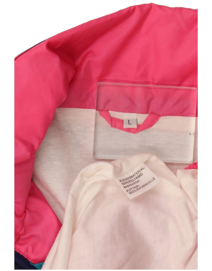 Vintage Herren Anorak Jacke UK 40 Großes rosa Farbblock-Polyamid