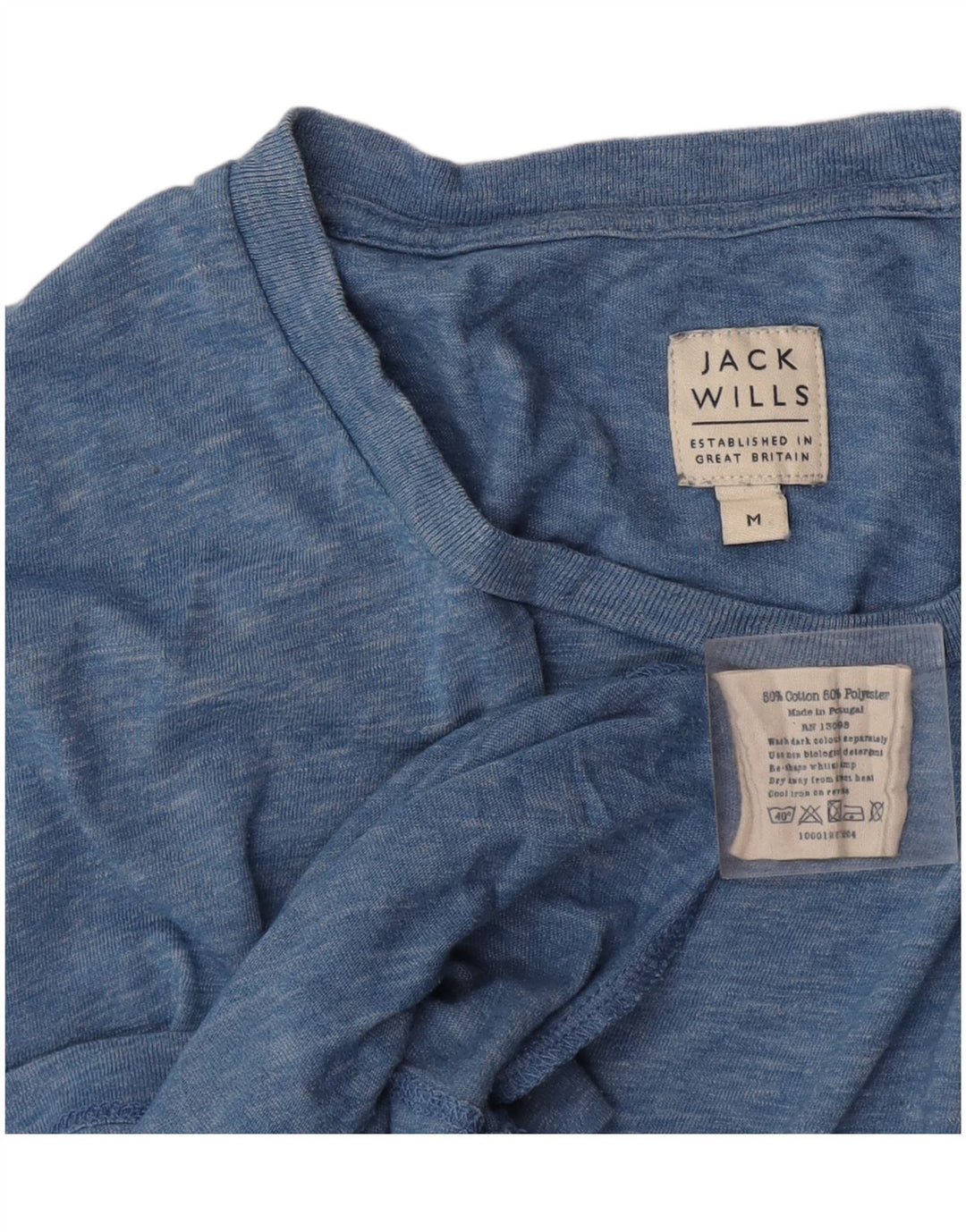 Jack Wills Herren-T-Shirt aus mittelblau gesprenkelter Baumwolle