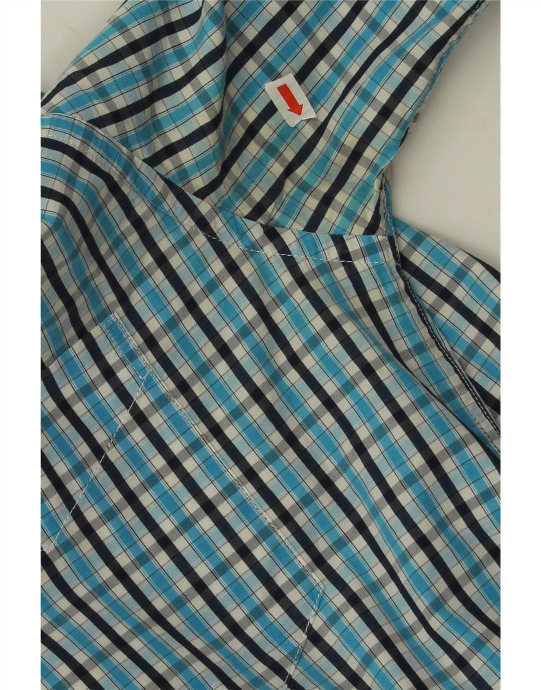 Sergio Tacchini Herrenhemd aus mittelblau karierter Baumwolle