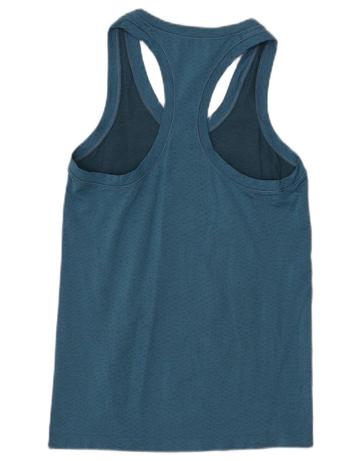 ATHLETA Damen-Trägershirt, UK-Größe 8, klein, blau gepunktetes Nylon