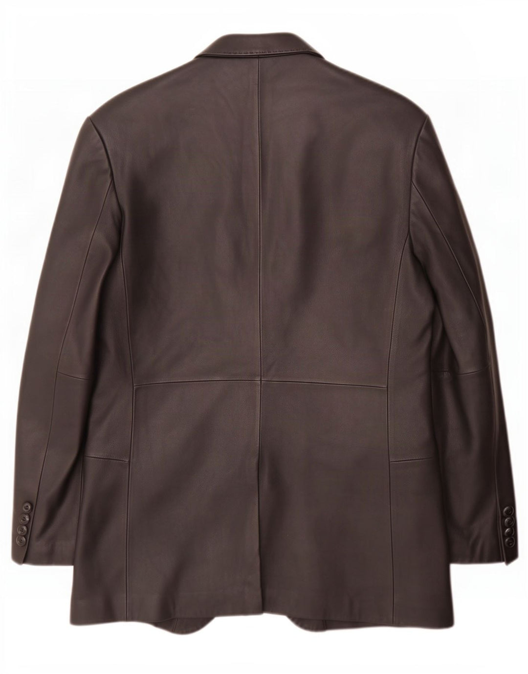 Ben Sherman Herren-Blazerjacke aus Leder mit 3 Knöpfen, Gr. 40, Schwarz