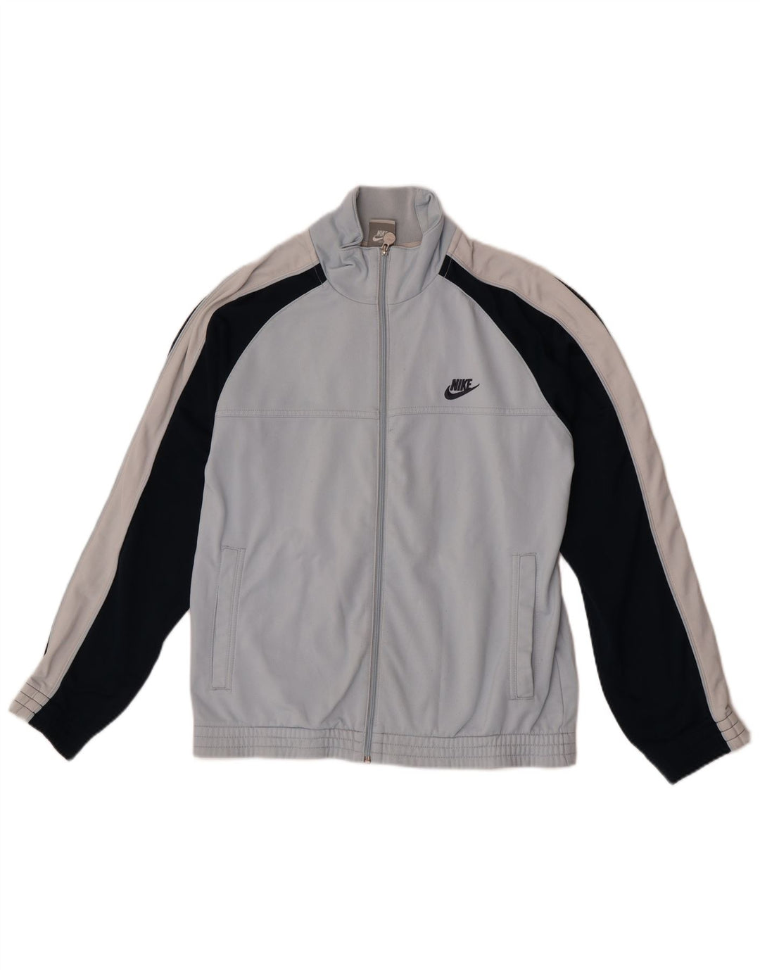 Nike Herren-Trainingsanzug-Top-Jacke, UK, Größe 35/37, klein, blaues Farbblock-Polyester