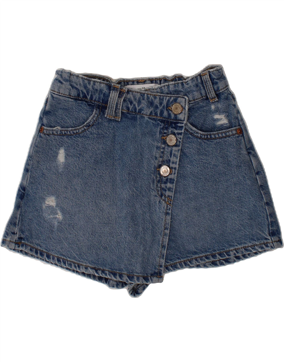 ZARA Girls Distressed Denim Shorts 7-8 Years W24 Blue Vintage Zara and Second-Hand Zara from Messina Hembry 