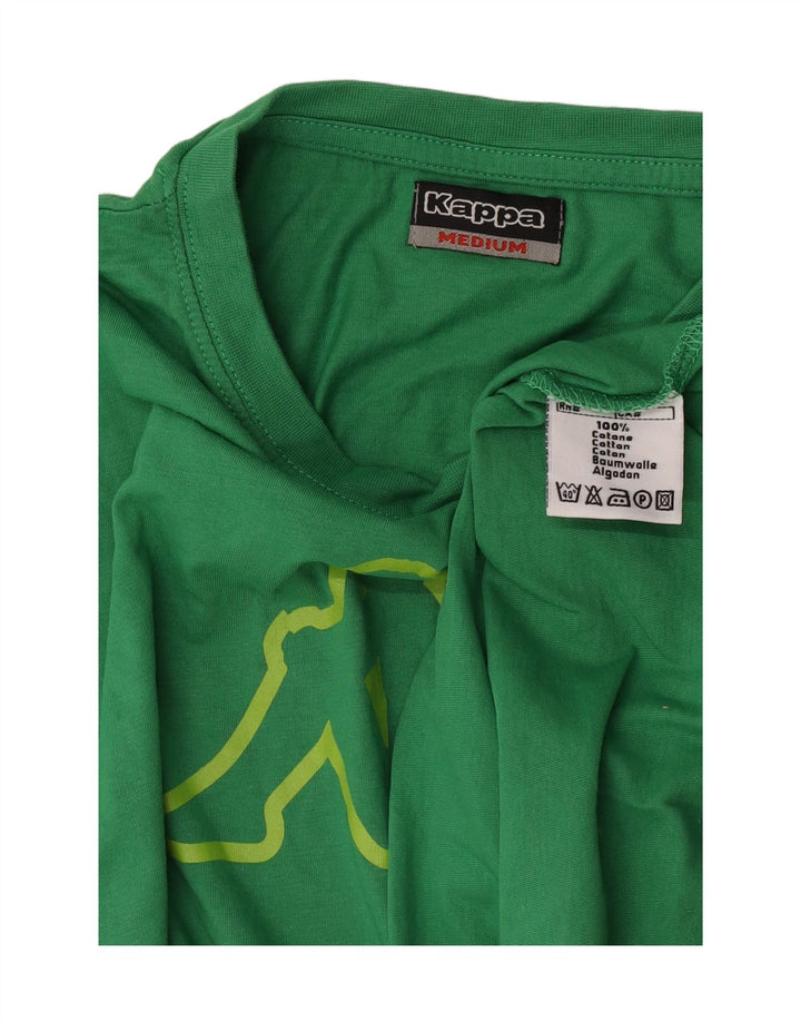 Kappa Herren Grafik-T-Shirt-Oberteil aus mittelgrüner Baumwolle