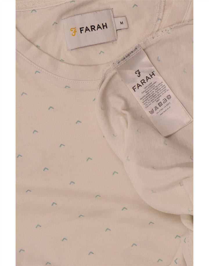 Farah Herren-T-Shirt mit abstraktem Muster, mittelweiße Baumwolle