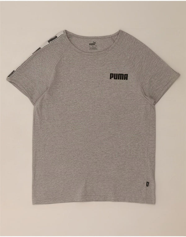 Puma Womens Graphic T-Shirt Top UK 14 Large Grau Farbblock