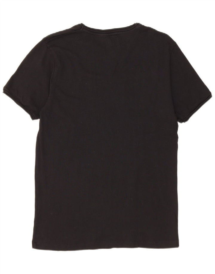 Zara Herren-T-Shirt-Oberteil Klein Schwarz