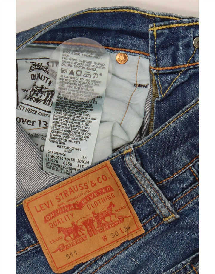 Levi's Damen 511 Slim Jeans W30 L34 Blaue Baumwolle