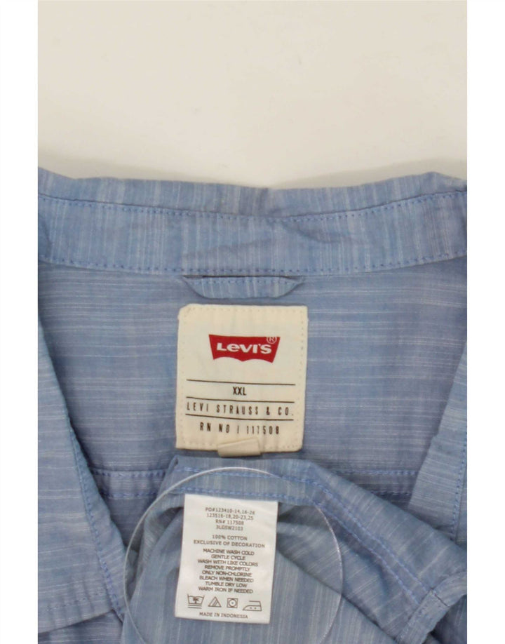 Levi's Herren-Kurzarmhemd 2XL aus blauer Baumwolle