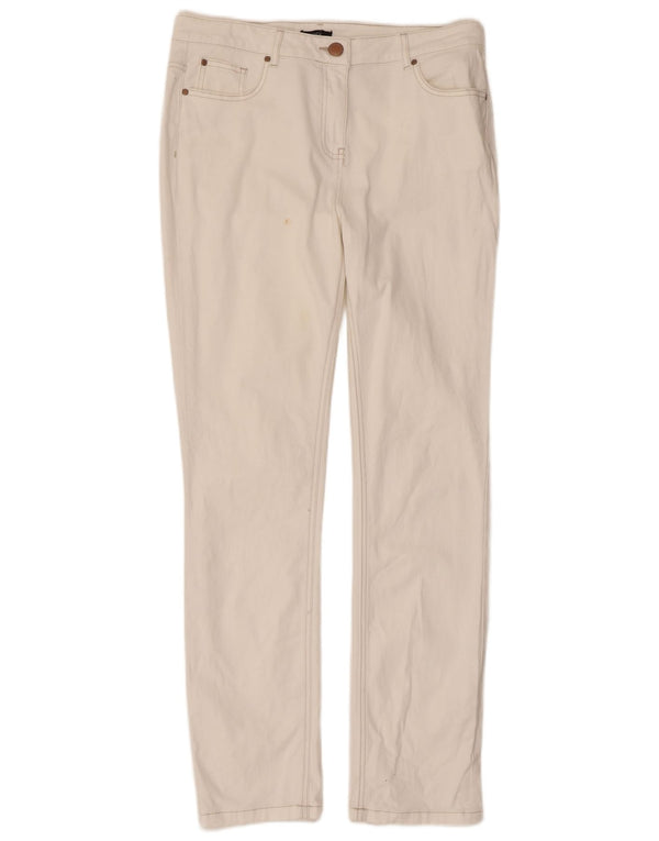 M&Co Damen Slim Freizeithose UK 12 Medium W32 L30 Weiße Baumwolle