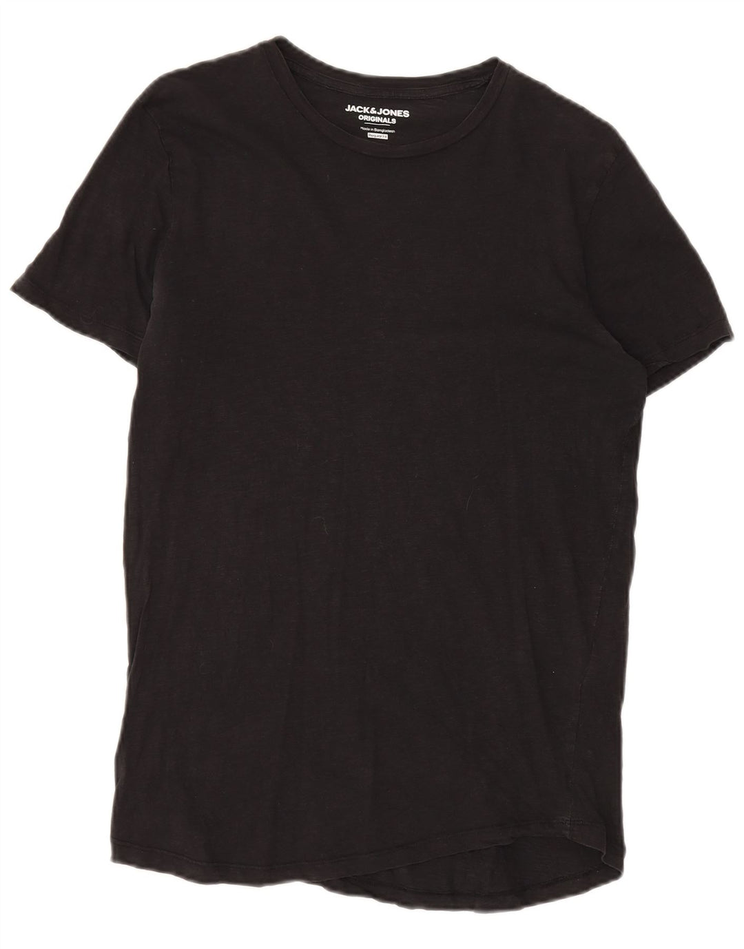 Jack & Jones Herren-T-Shirt mit normaler Passform, mittelschwarze Baumwolle