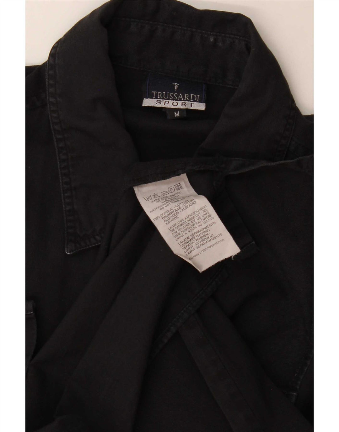 Trussardi Herren-Jeanshemd aus mittelschwarzer Baumwolle