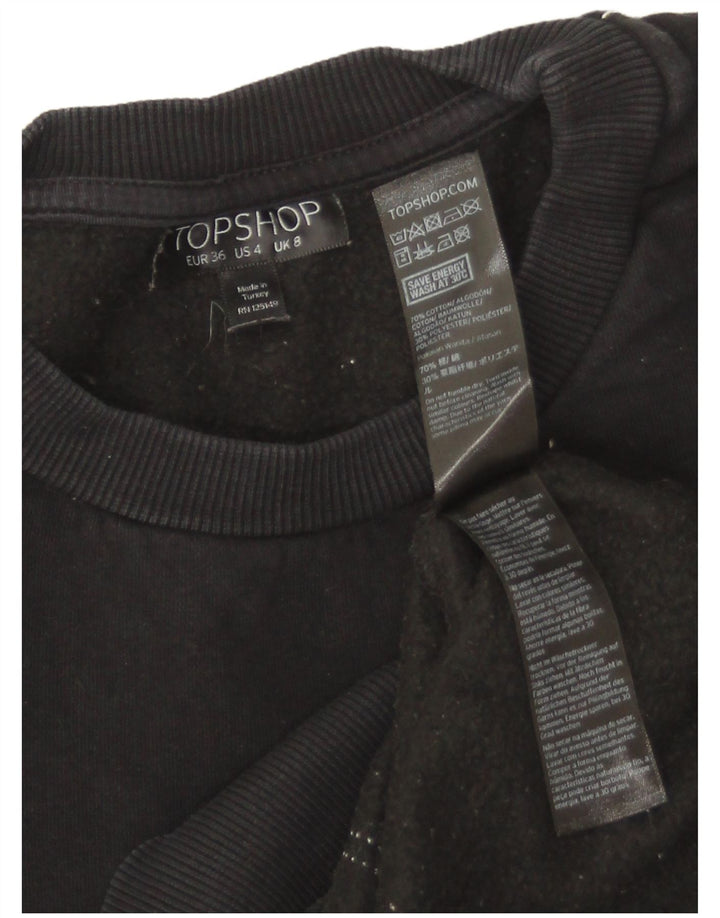 Topshop Damen-Sweatshirt in Übergröße, Größe S, Größe S, Schwarz, Baumwolle