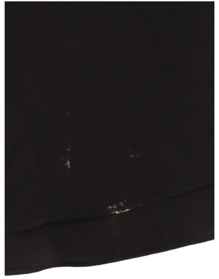 ZARA Damen A-Linien-Kleid mit Rüschen vorne, UK 18, XL, Schwarz, Polyester