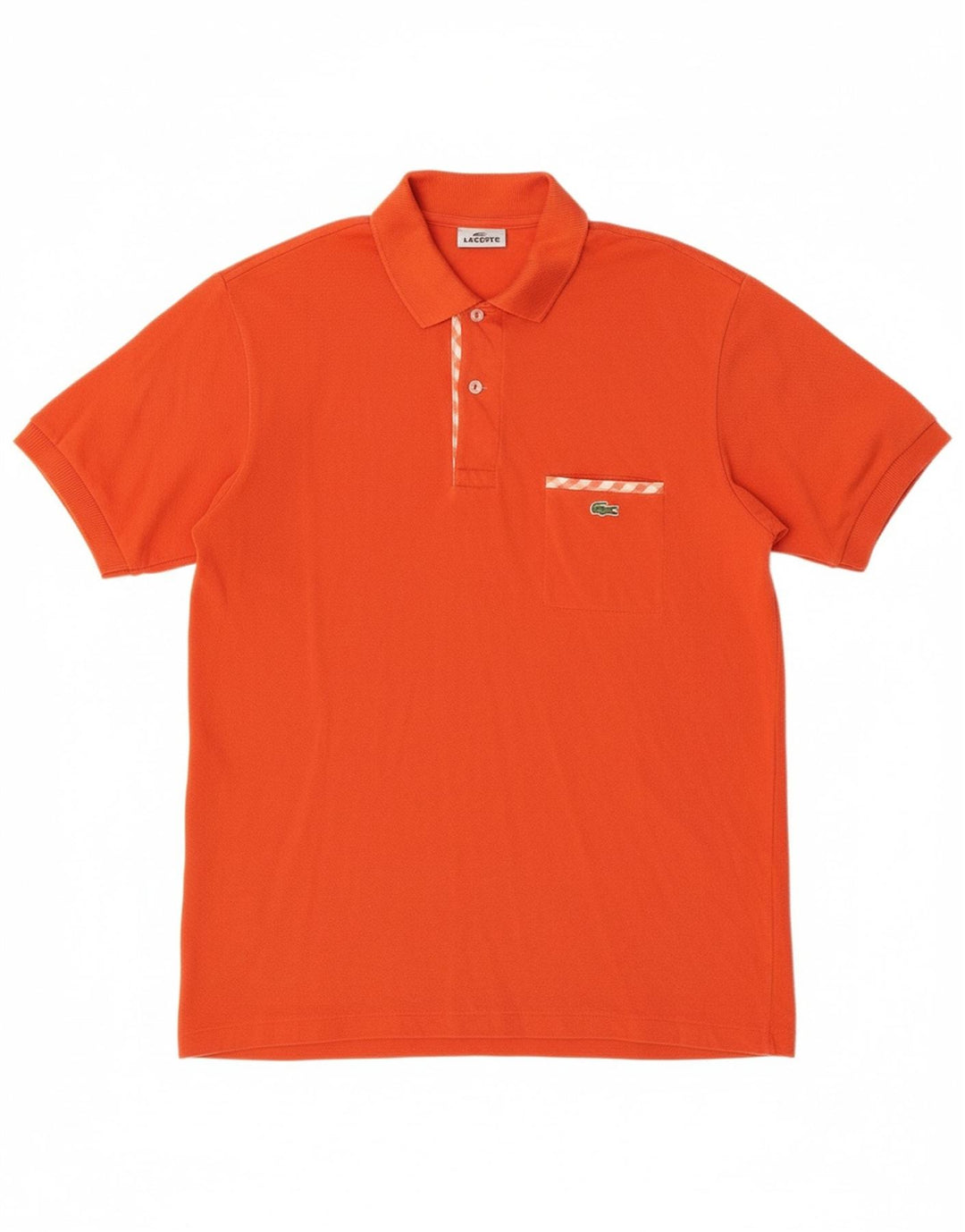LACOSTE Mens Polo Shirt Size 3 Small Orange Cotton