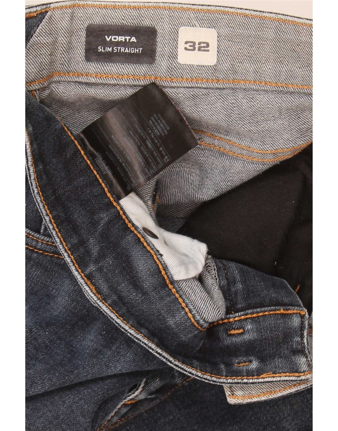 Volcom Herren Vorta Slim Straight Jeans W32 L31 Marineblau Baumwolle