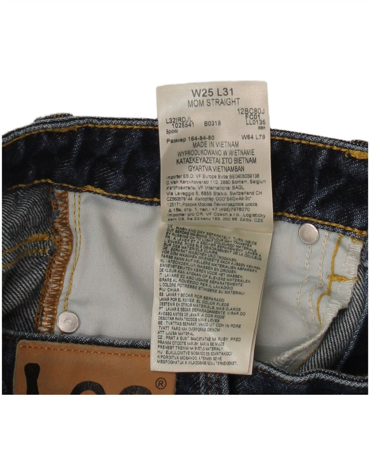 Lee Damen Mom Straight Jeans W25 L27 Marineblaue Baumwolle