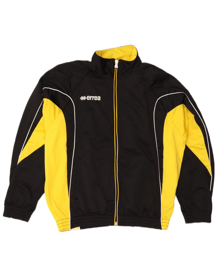 Errea Herren-Trainingsanzug-Oberteil, Jacke, groß, schwarzes Farbblock-Polyester