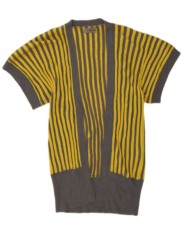 Numph Damen-Strickjacke, übergroß, lang, Gr. 6, XS, gelb gestreift