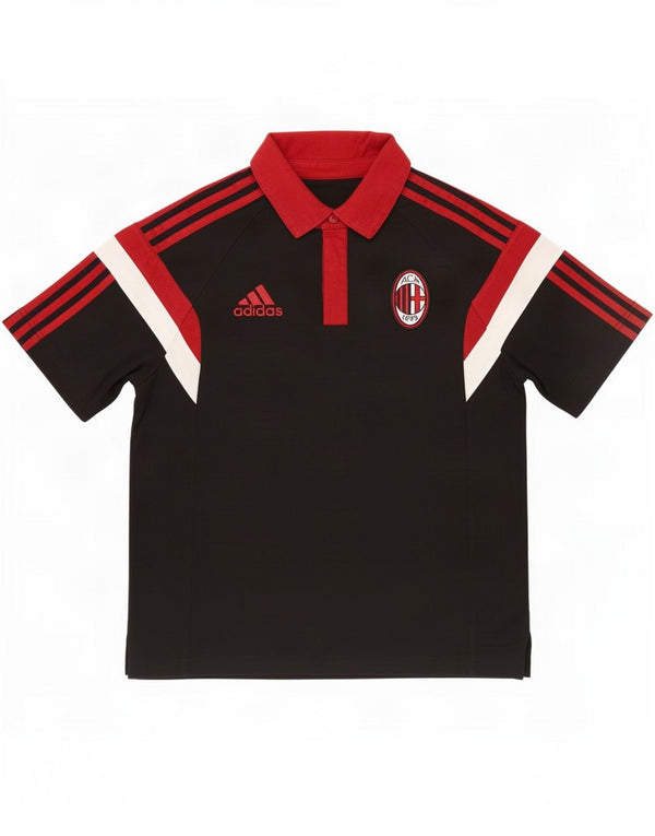 Adidas Herren AC Milan Grafik-Poloshirt, Größe S, Schwarz, Farbblock