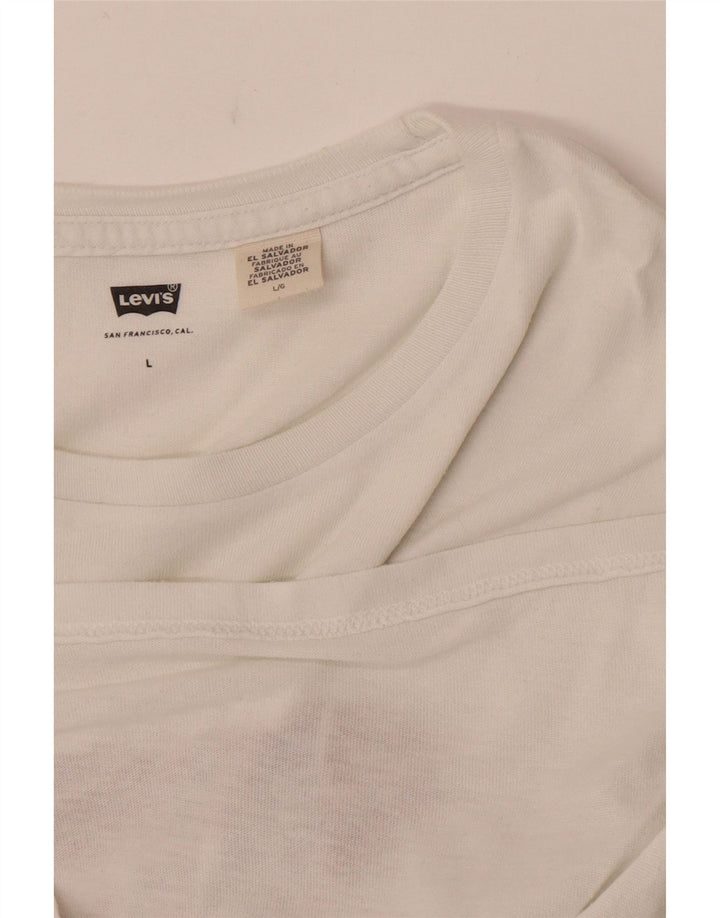 Levi's Herren-T-Shirt mit Grafik, Größe L, Weiß