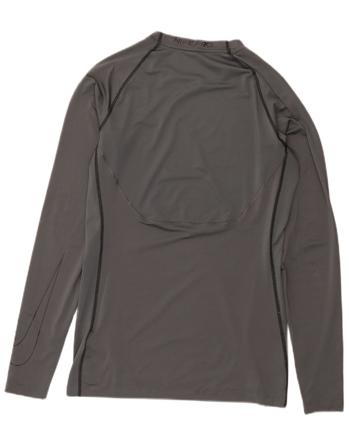 Nike Herren Dri Fit Top Langarm Mittelgraues Polyester
