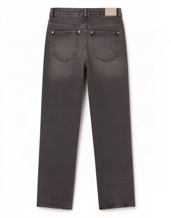 Zara Damen-Jeans mit hoher Taille, EU 36, XS, B26, L32, graue Baumwolle