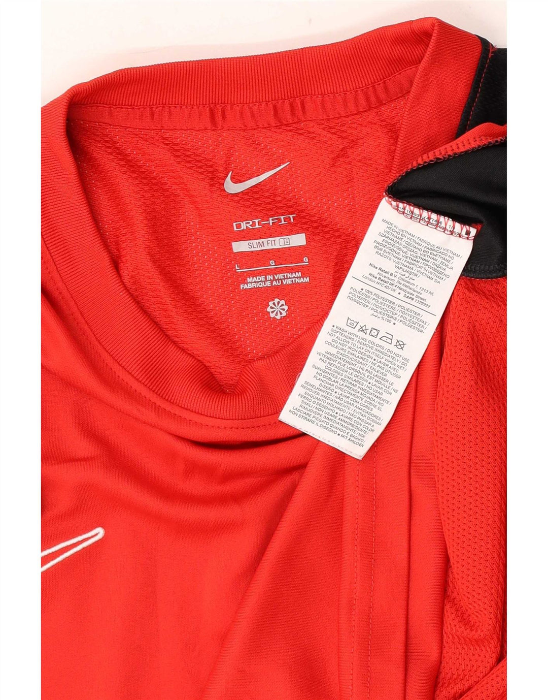 Nike Herren Dri Fit T-Shirt-Oberteil, großes rotes Farbblock-Polyester