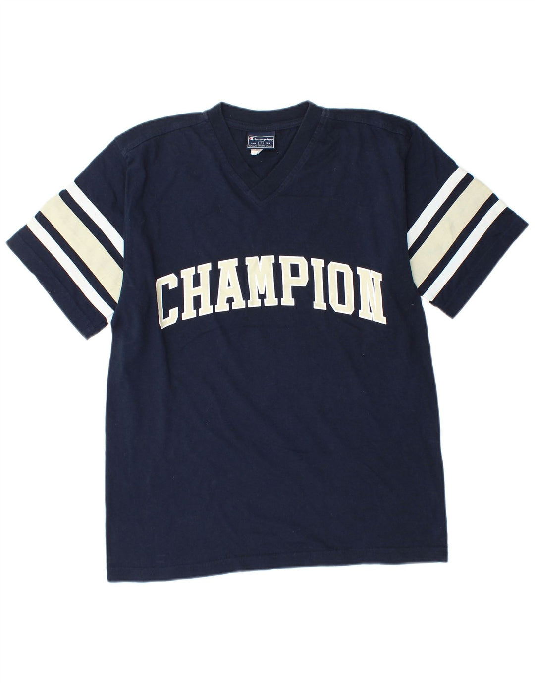 CHAMPION Herren-T-Shirt mit Grafik, Größe S, marineblau, Colourblock-Baumwolle