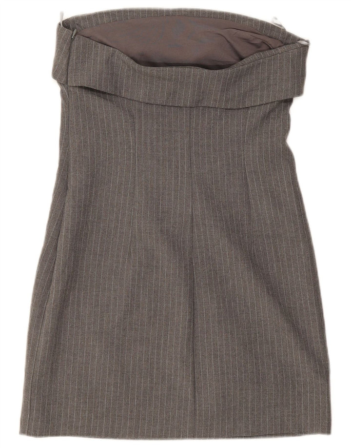 Trägerloses Damenkleid von Zara, Größe S, Grau, Nadelstreifen