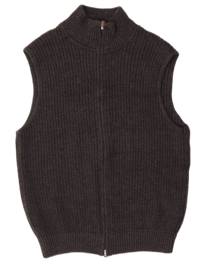 Bramante Herren-Strickjacke aus mittelgrauer Schurwolle