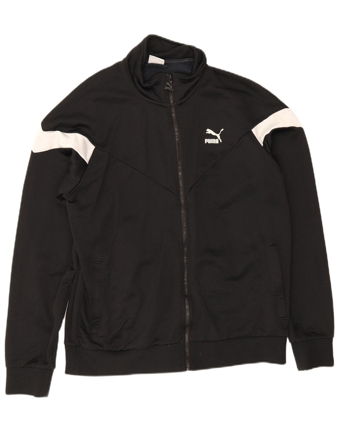 Puma Herren-Trainingsanzug-Top-Jacke, groß, Schwarz, Farbblock