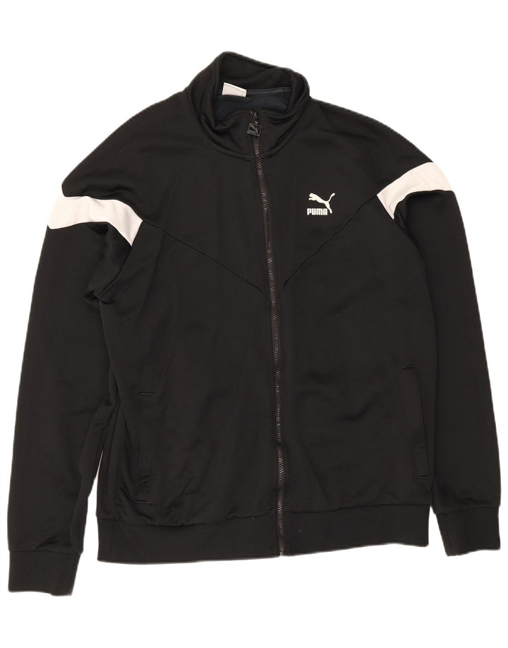 Puma Herren-Trainingsanzug-Top-Jacke, groß, Schwarz, Farbblock