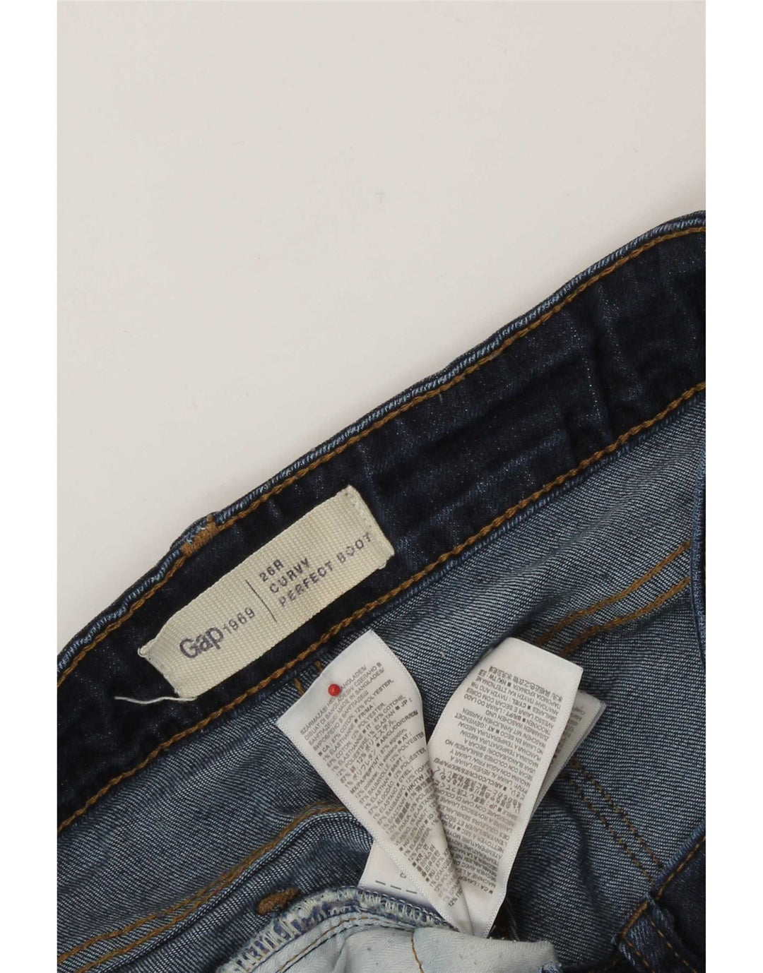 Gap Damen Curvy Bootcut Jeans W26 L30 Marineblau Baumwolle