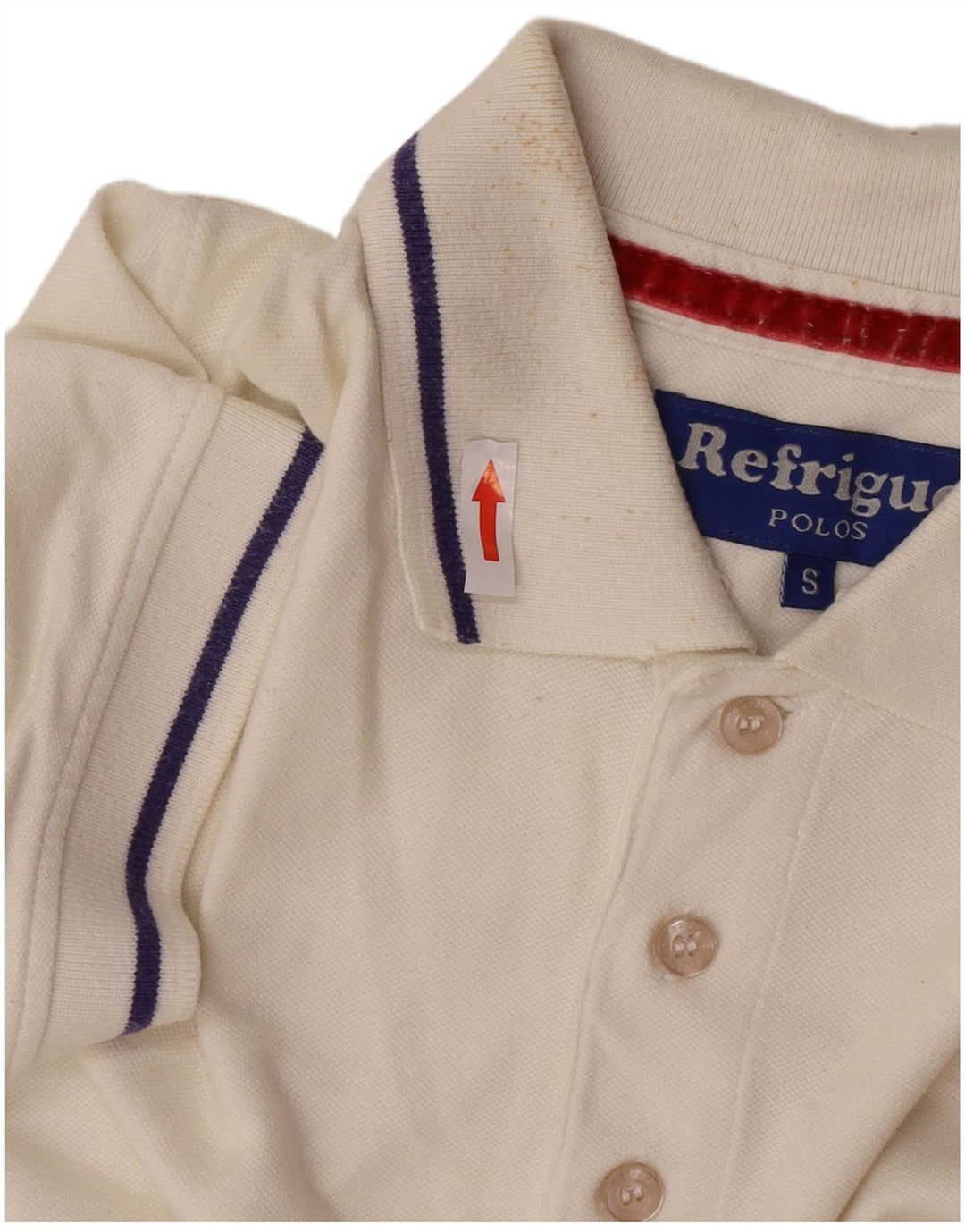 Refrigue Herren-Poloshirt, Größe S, weiße Baumwolle