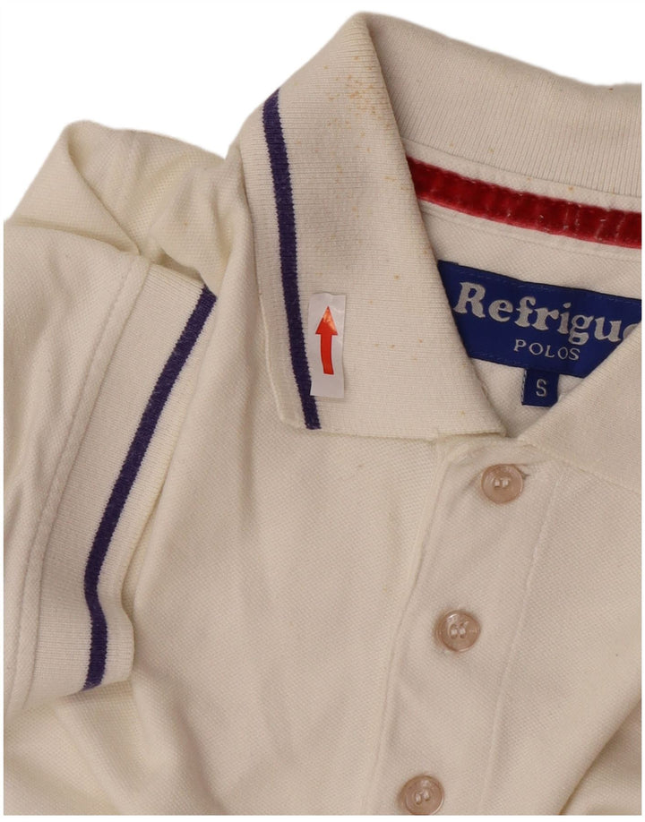 Refrigue Herren-Poloshirt, Größe S, weiße Baumwolle
