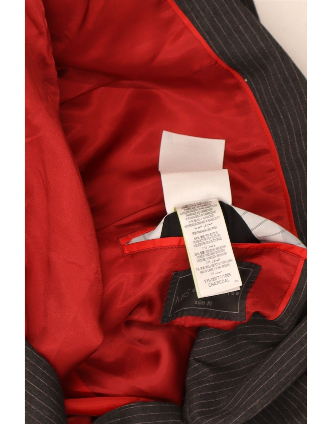 Marks & Spencer Herren-Blazer mit 2 Knöpfen, UK 44, XL, grauer Nadelstreifen