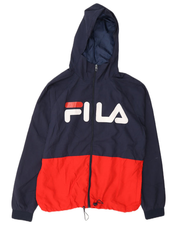 Fila Herren-Trainingsanzug mit grafischer Kapuze, mittelgroß, Marineblau, Farbblock