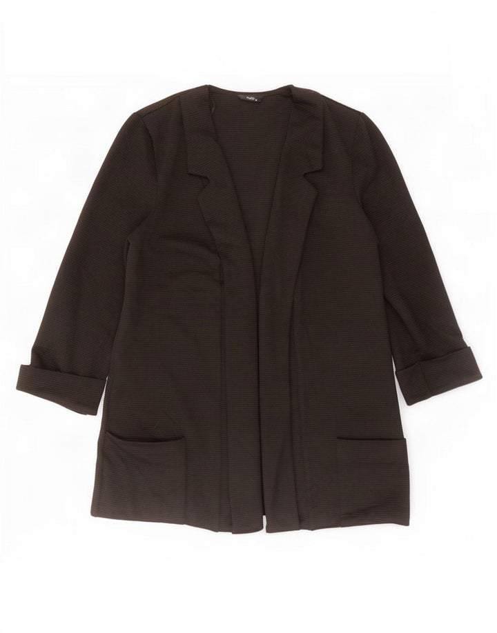 M&Co Damen-Cardigan-Oberteil mit 3/4-Ärmeln, UK-Gr. 14, Mittelschwarzes Polyester