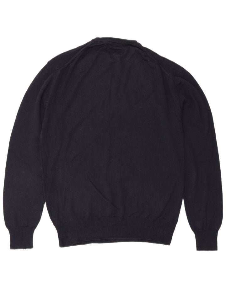 Ungaro Herren-Pullover mit Rundhalsausschnitt, IT 48, kleine marineblaue Wolle