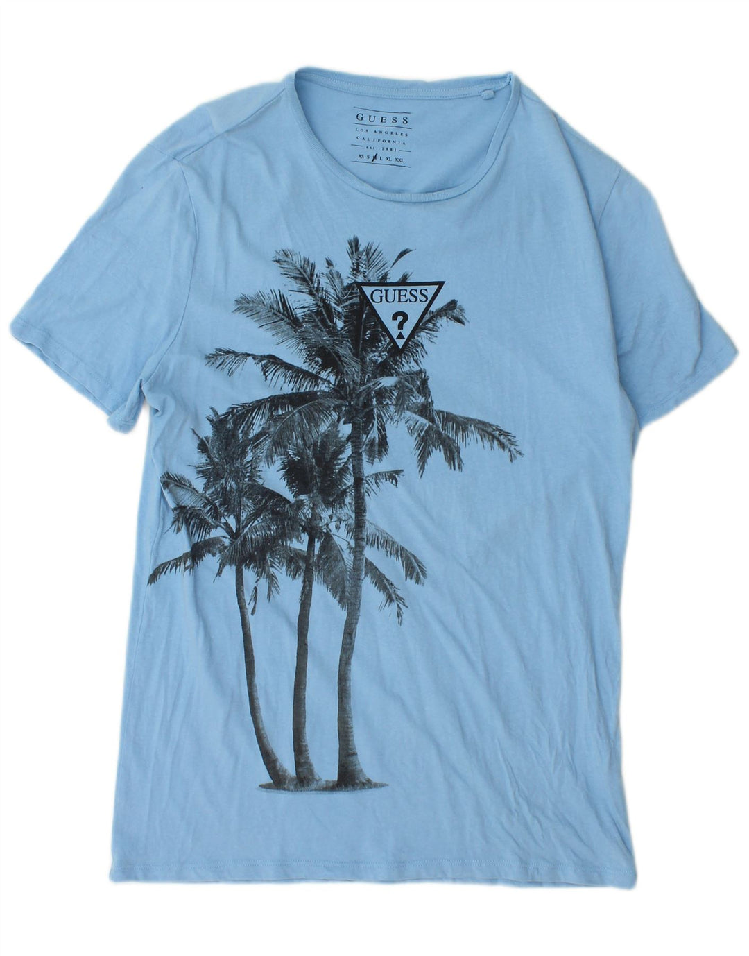 Guess Herren Grafik-T-Shirt-Oberteil Mittelblau