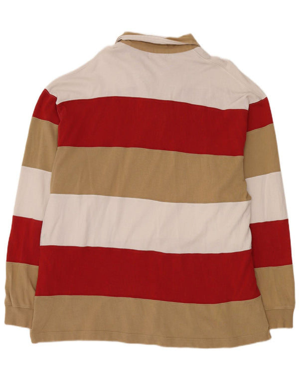 Kappa Herren Langarm-Rugby-Poloshirt 2XL, mehrfarbig, gestreift, Baumwolle