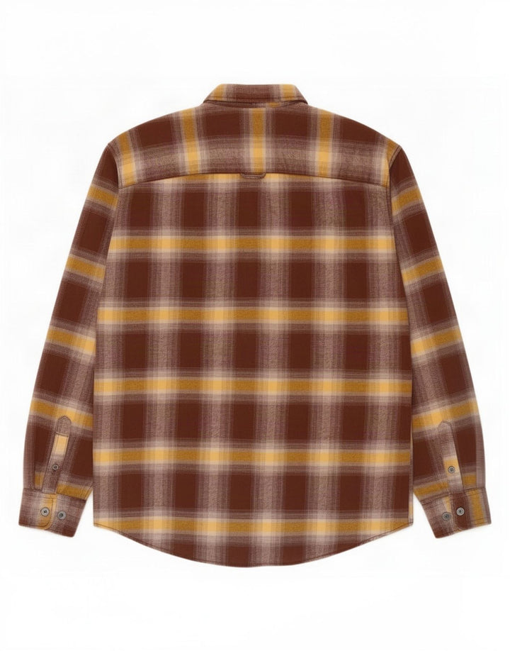 Jack & Jones Herren-Flanellhemd aus mittelbraun karierter Baumwolle