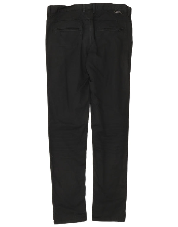 Zara Slim Chino-Hose für Herren, EU 42, Größe L, W32, L34, schwarze Baumwolle